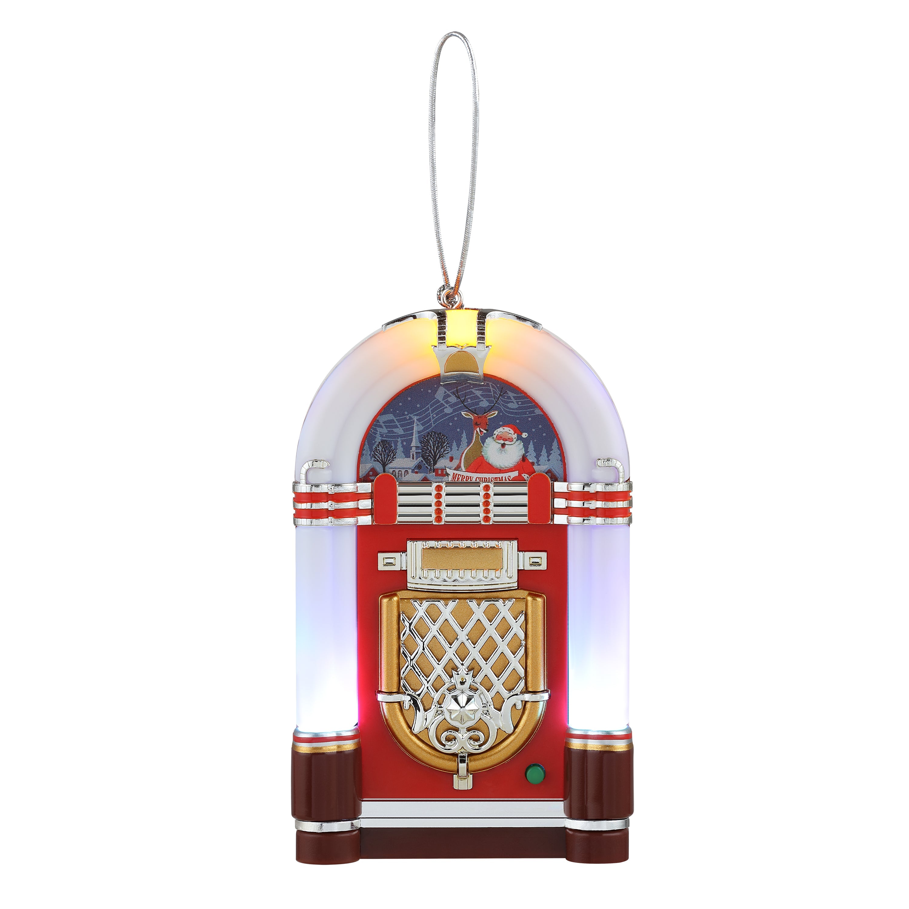 4.9" Retro Jukebox Ornament - White