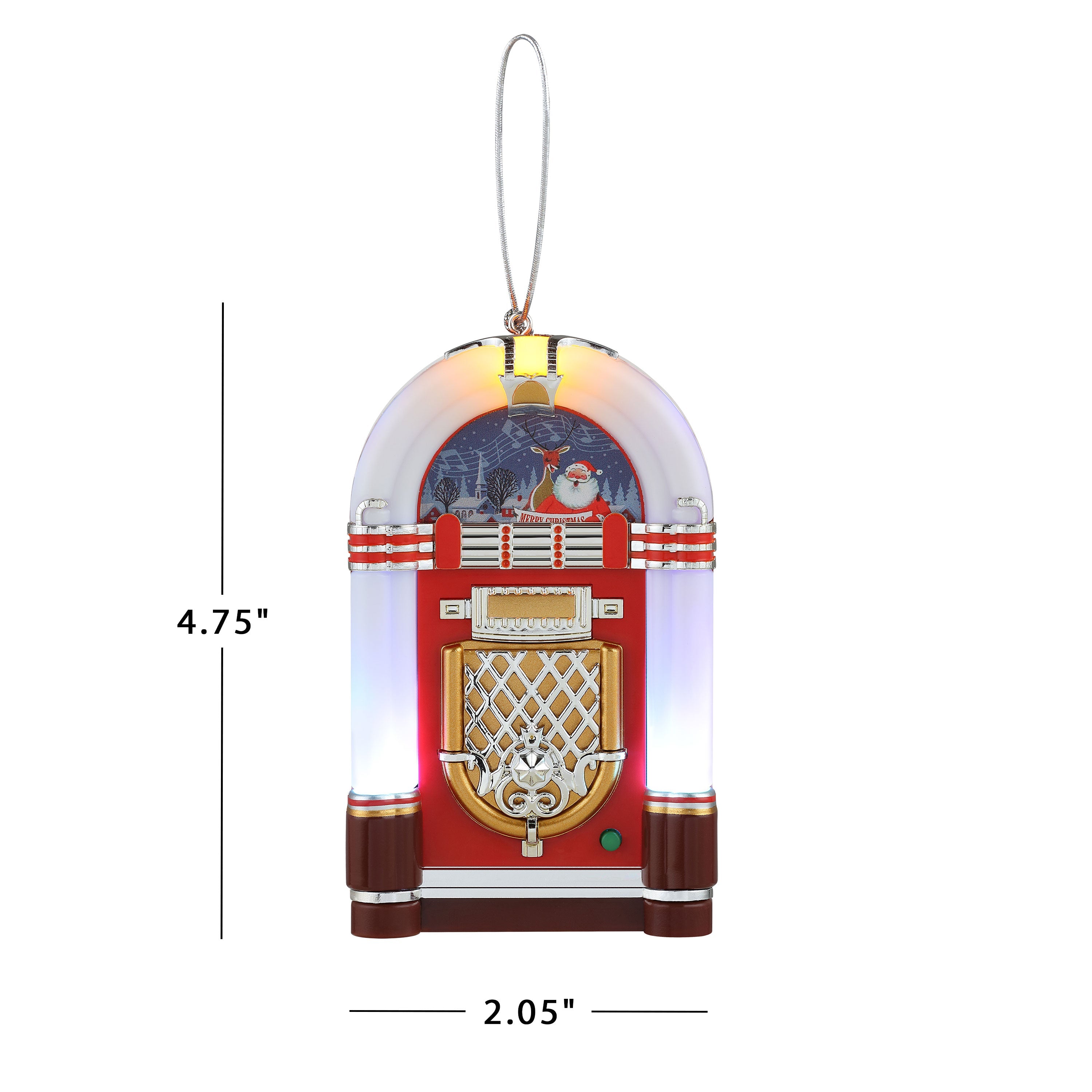 4.9" Retro Jukebox Ornament - White