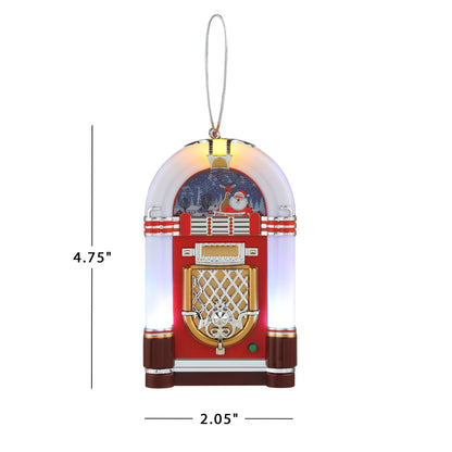 4.9" Retro Jukebox Ornament - White