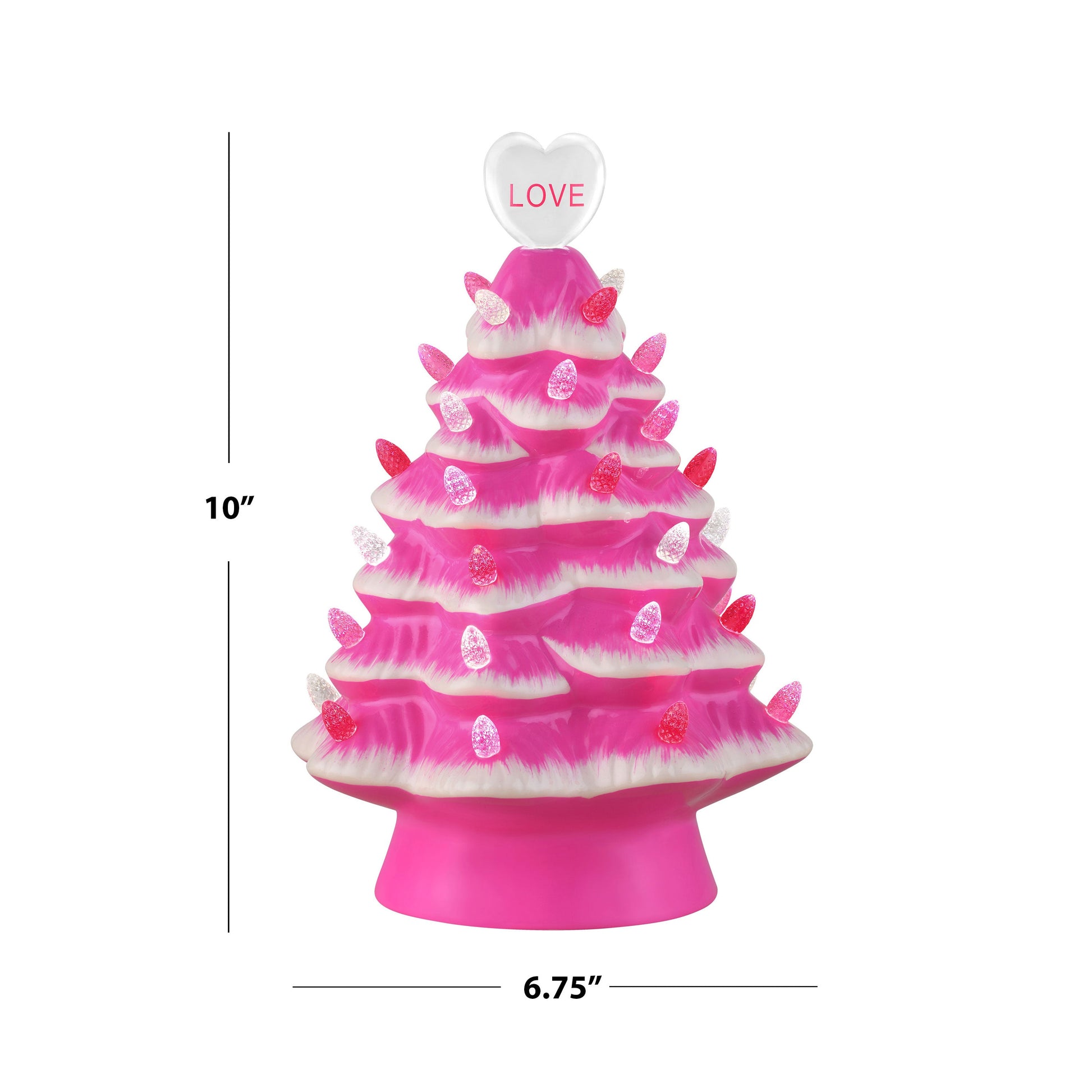 Miss Valentine 10" Hot Pink Ceramic Tree - Mr. Christmas