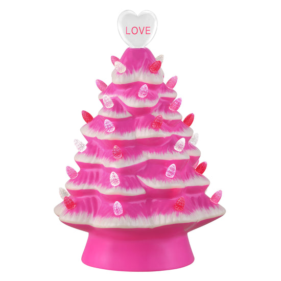Miss Valentine 10" Hot Pink Ceramic Tree - Mr. Christmas