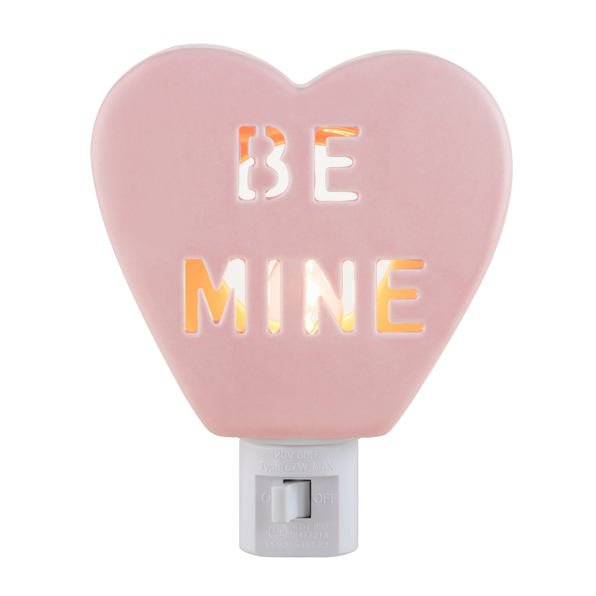 Miss Valentine Ceramic Candy Heart Be Mine Pink Nightlight - Mr. Christmas
