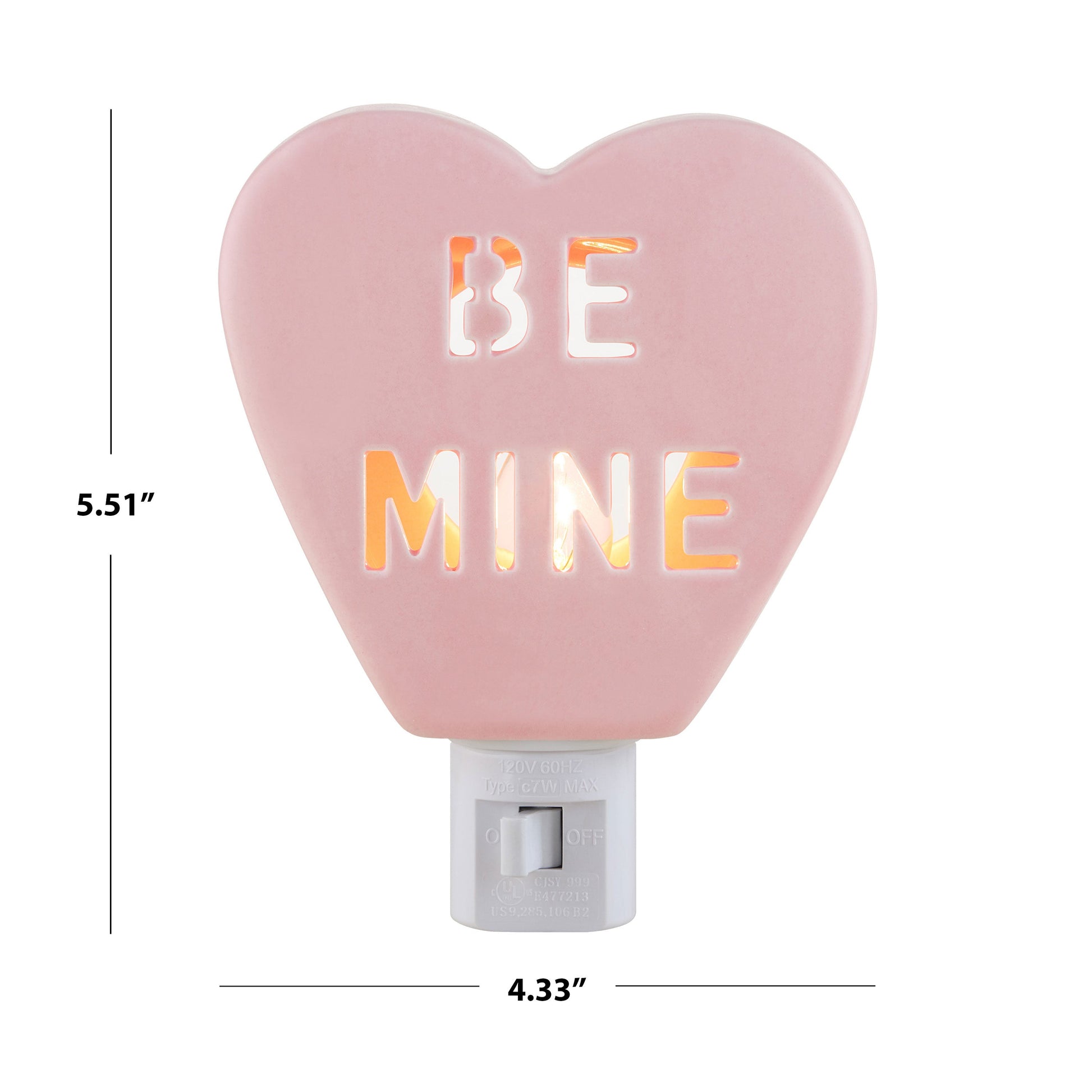 Miss Valentine Ceramic Candy Heart Be Mine Pink Nightlight - Mr. Christmas