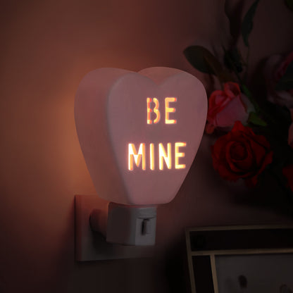 Miss Valentine Ceramic Candy Heart Be Mine Pink Nightlight - Mr. Christmas