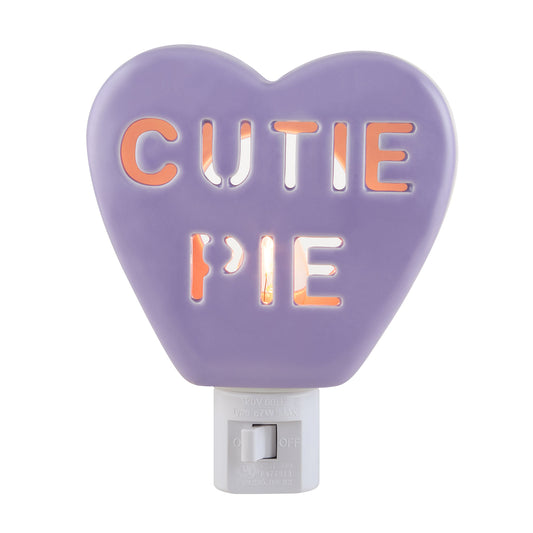 Miss Valentine Ceramic Candy Heart Cutie Pie Purple Nightlight - Mr. Christmas