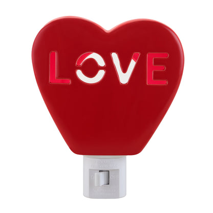 Miss Valentine Ceramic Candy Heart Love Red Nightlight - Mr. Christmas