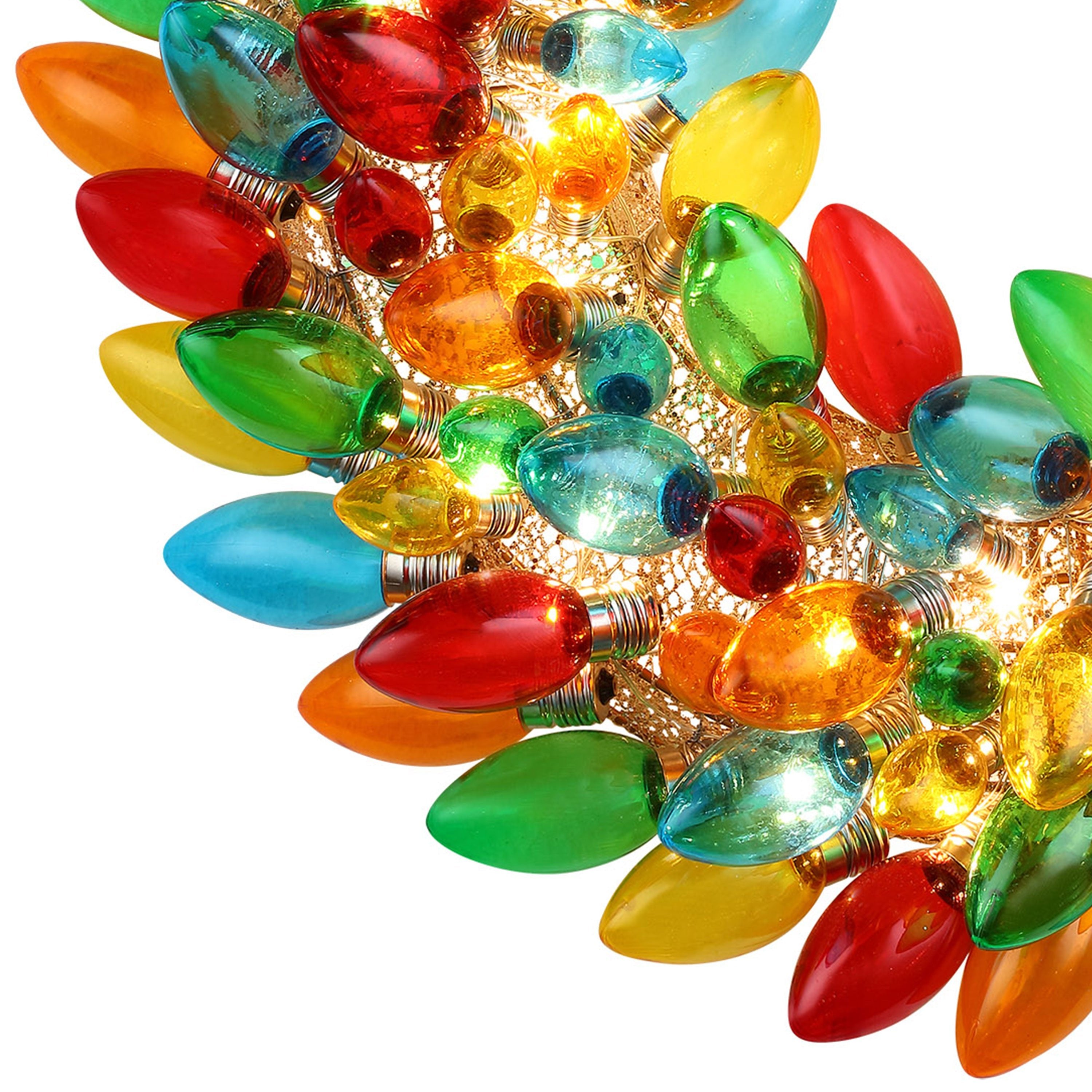 Mr. Christmas 17" Retro C9 Bulb Wreath - Multi-Color C9 bulb close up