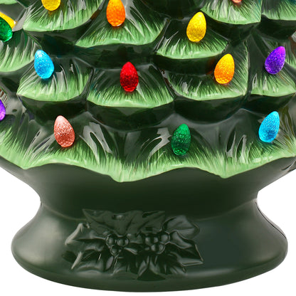 Mr. Christmas 24" Nostalgic Ceramic Tree - Green close up of base
