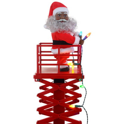 Mr. Christmas 50" Animated & Musical Santa's Lift - Black Santa close up image