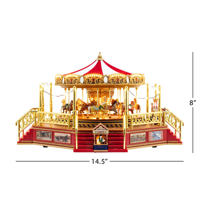 Mr. Christmas Animated & Musical World's Fair Boardwalk Carousel dimensions image should width and height