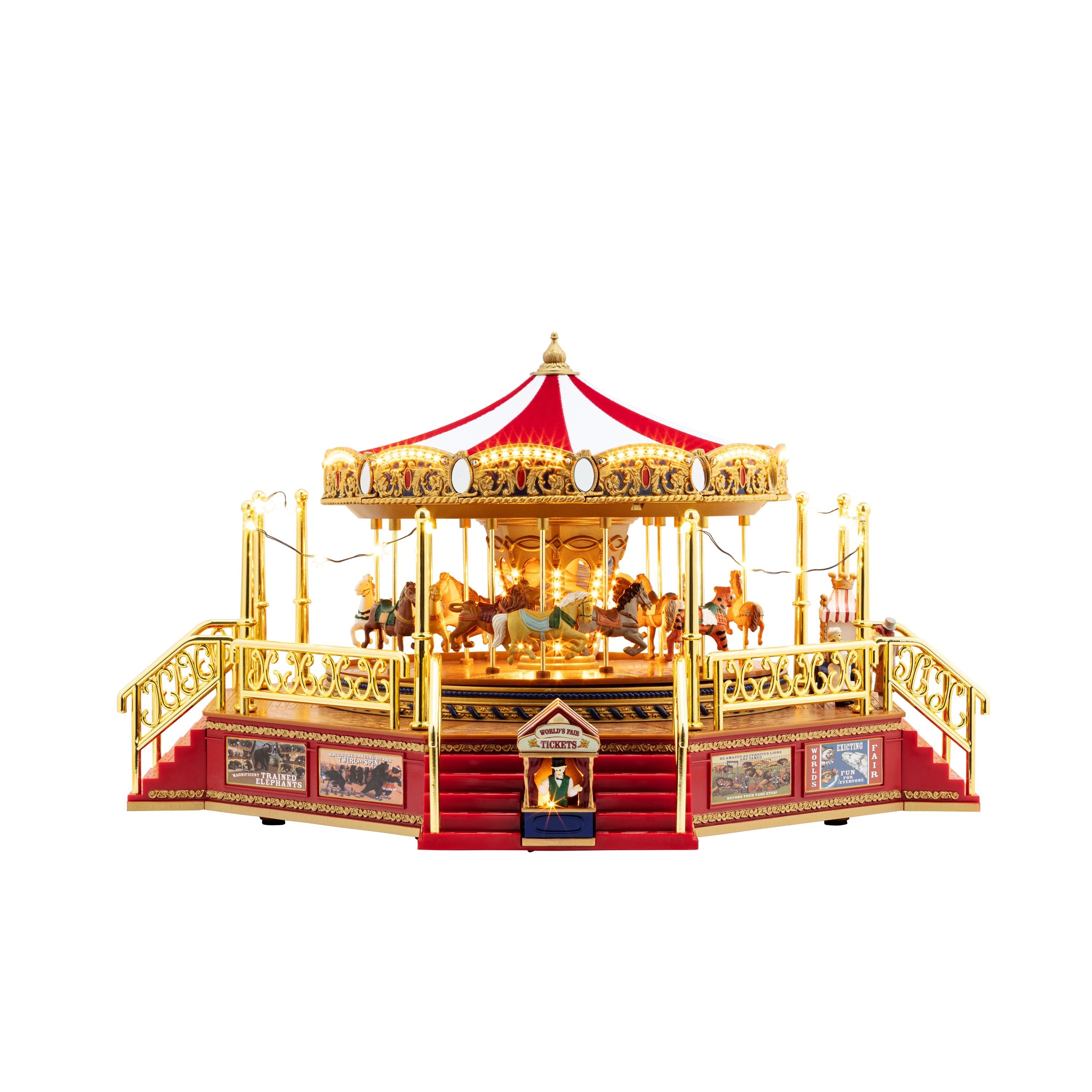 14 in. Animated World's Fair Boardwalk Carousel – Mr. Christmas