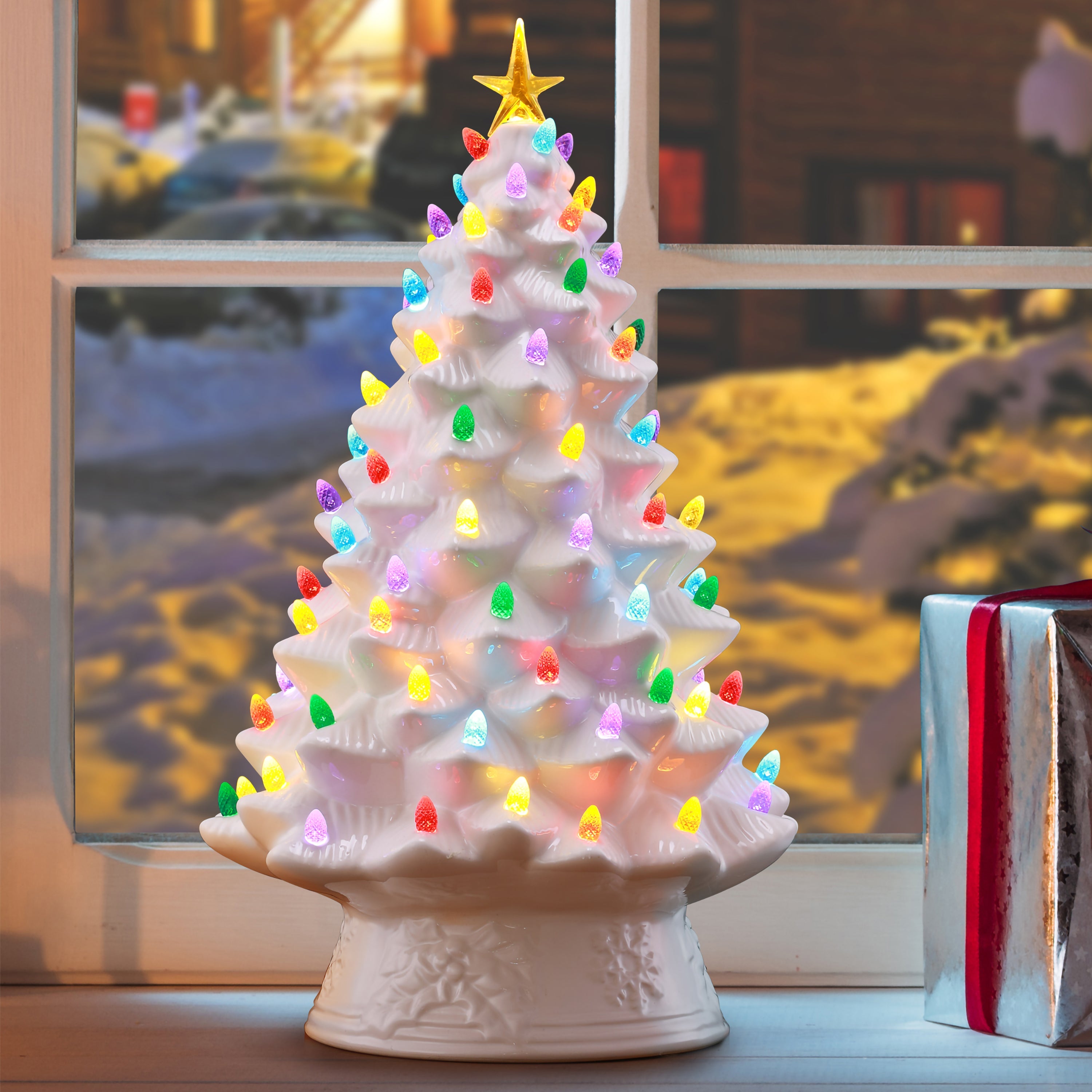 ◆ハーバリウム　186  White Christmas *.:。✿*゜¨ 18 in. Nostalgic Ceramic Tree - White – Mr. Christmas