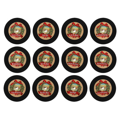 Set of mini vinyl Christmas records for Mr. Christmas Nostalgic Gramophone