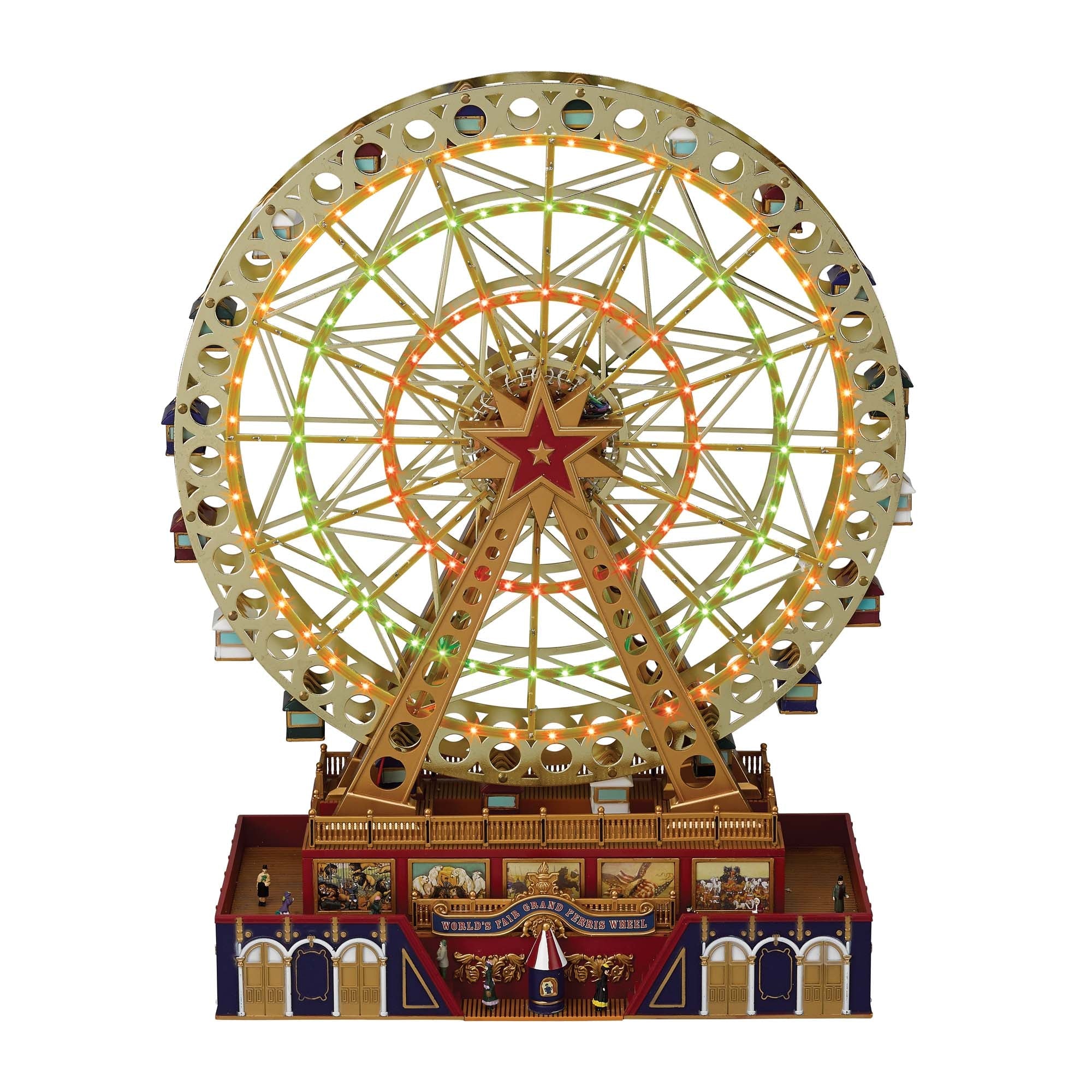 Mr. Christmas 15-Inch Animated World's Fair Grand Ferris Wheel with LED lights and hand-painted details