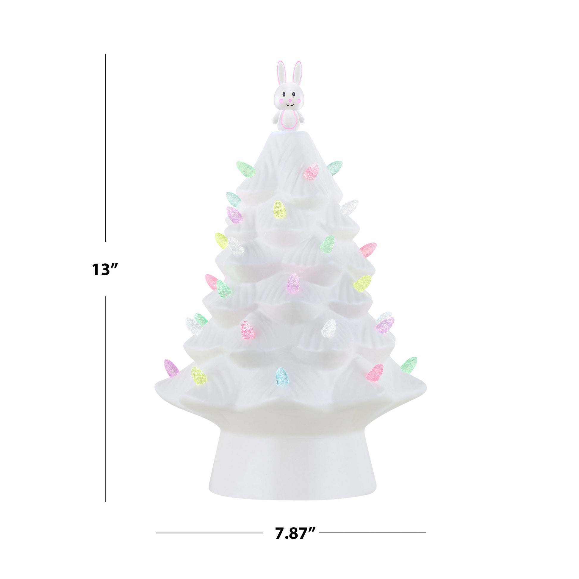 Mr. Cottontail 13" Ceramic Easter Bunny White Tree - Mr. Christmas