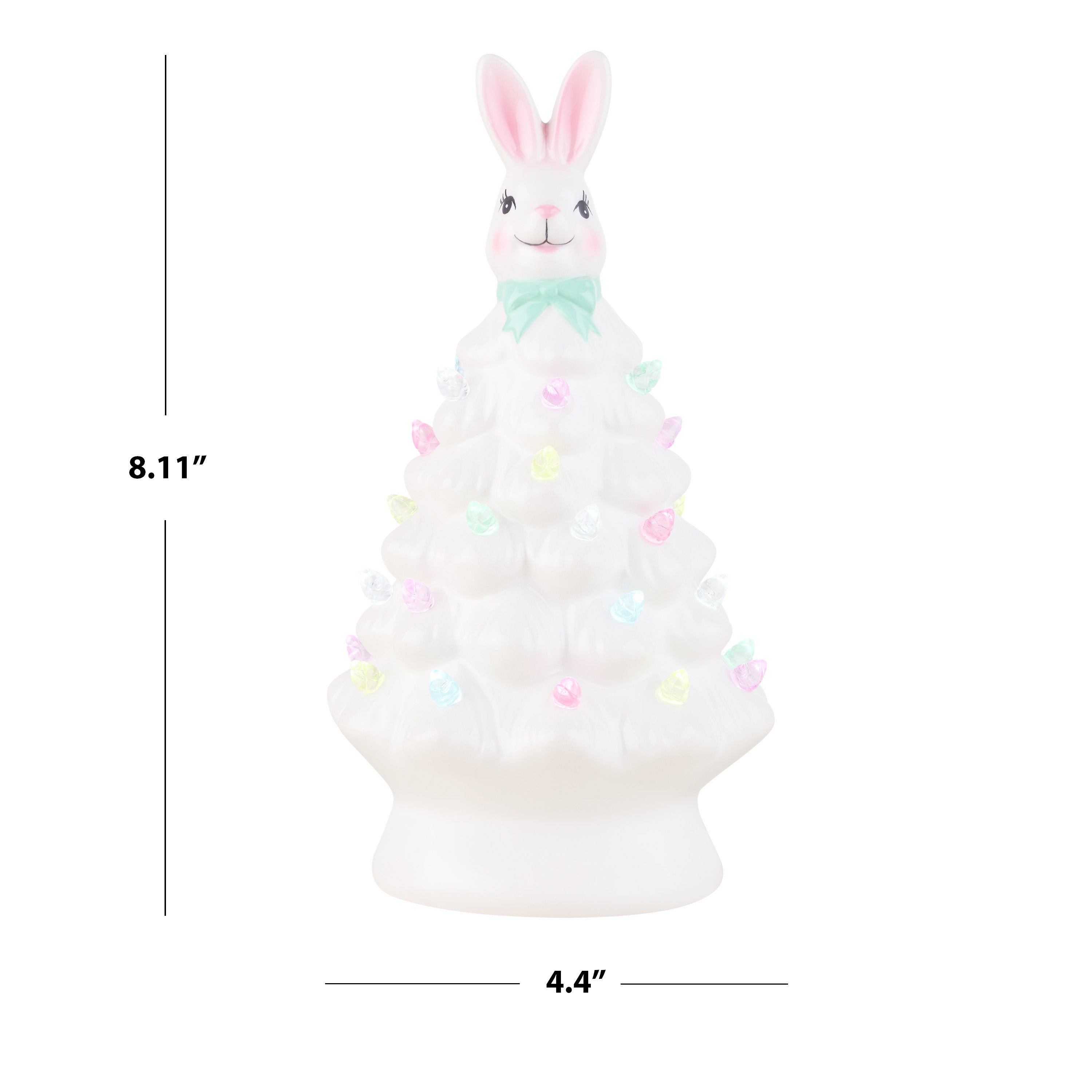 Mr. Cottontail 8" Ceramic Easter Bunny White Tree - Mr. Christmas
