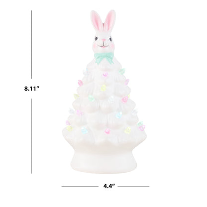Mr. Cottontail 8" Ceramic Easter Bunny White Tree - Mr. Christmas