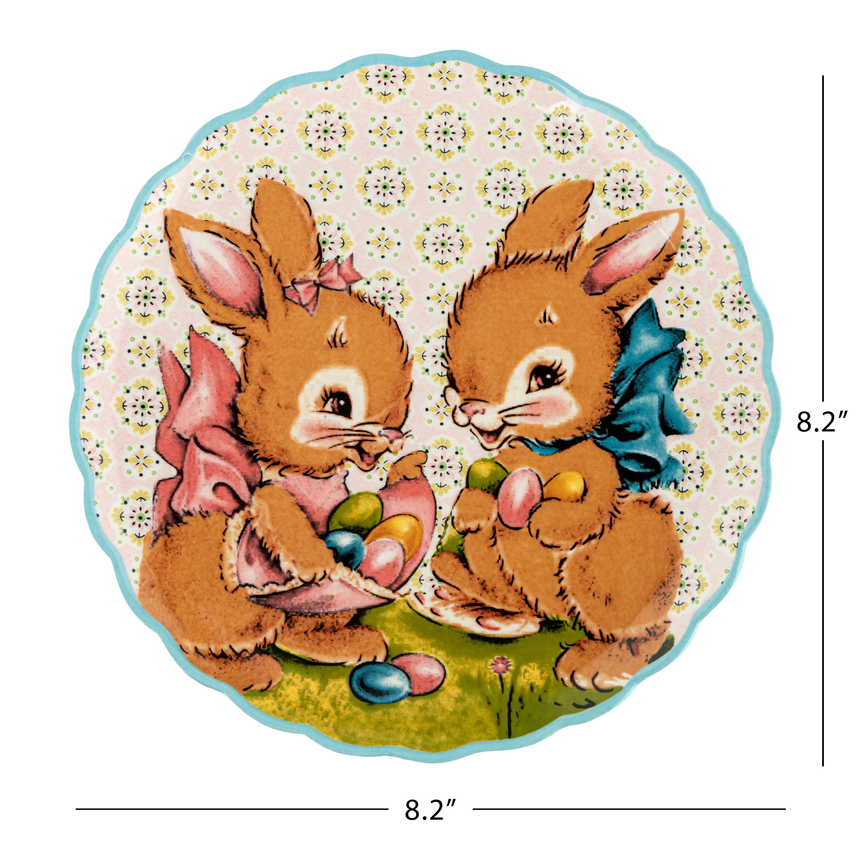 Mr. Cottontail 8" Ceramic Set of 4 Easter Plates - Mr. Christmas