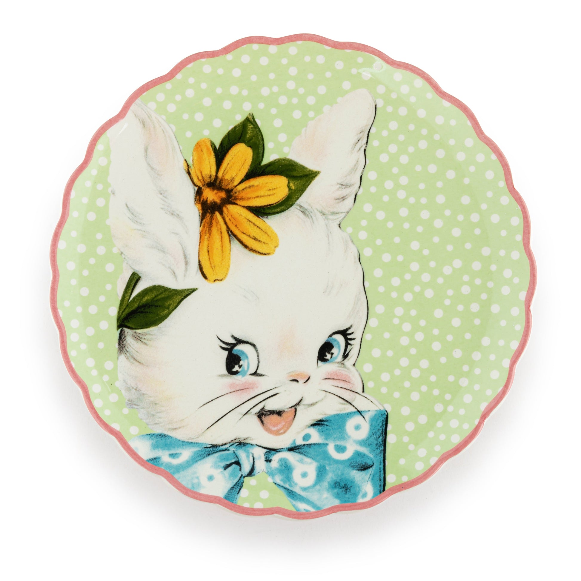 Mr. Cottontail 8" Ceramic Set of 4 Easter Plates - Mr. Christmas