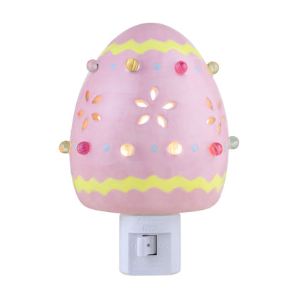 Mr. Cottontail Ceramic Easter Egg Pink Nightlight - Mr. Christmas
