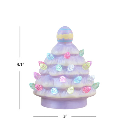 Mr. Cottontail Set of 3 Ceramic 4.1" Miniature Trees with Easter Egg Toppers - Mr. Christmas