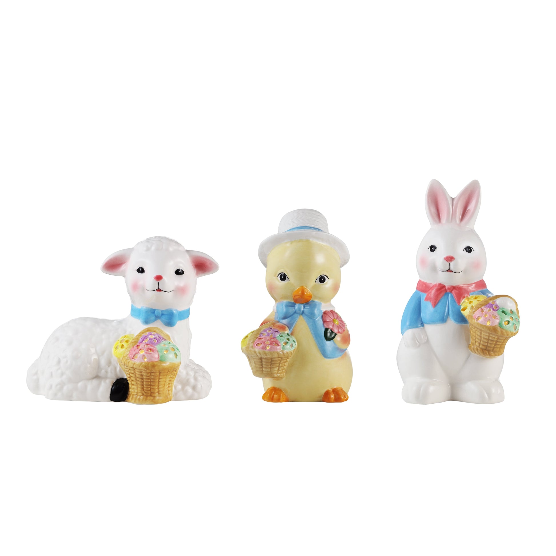 Mr. Cottontail Set of 3 Mini Ceramic Figurines - Mr. Christmas