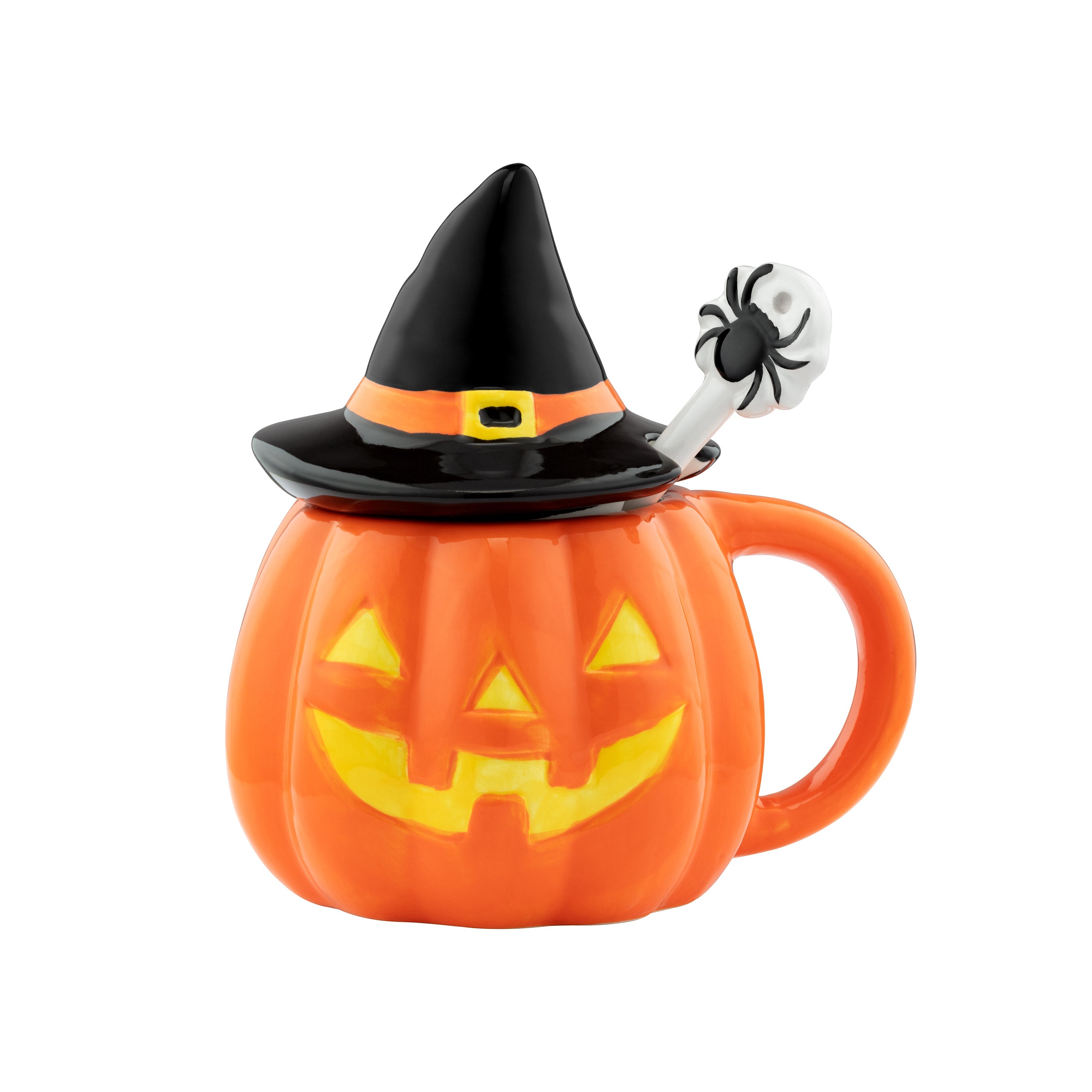 Mr. Halloween Lidded Jack-O-Lantern Mug with Spoon - Mr. Christmas