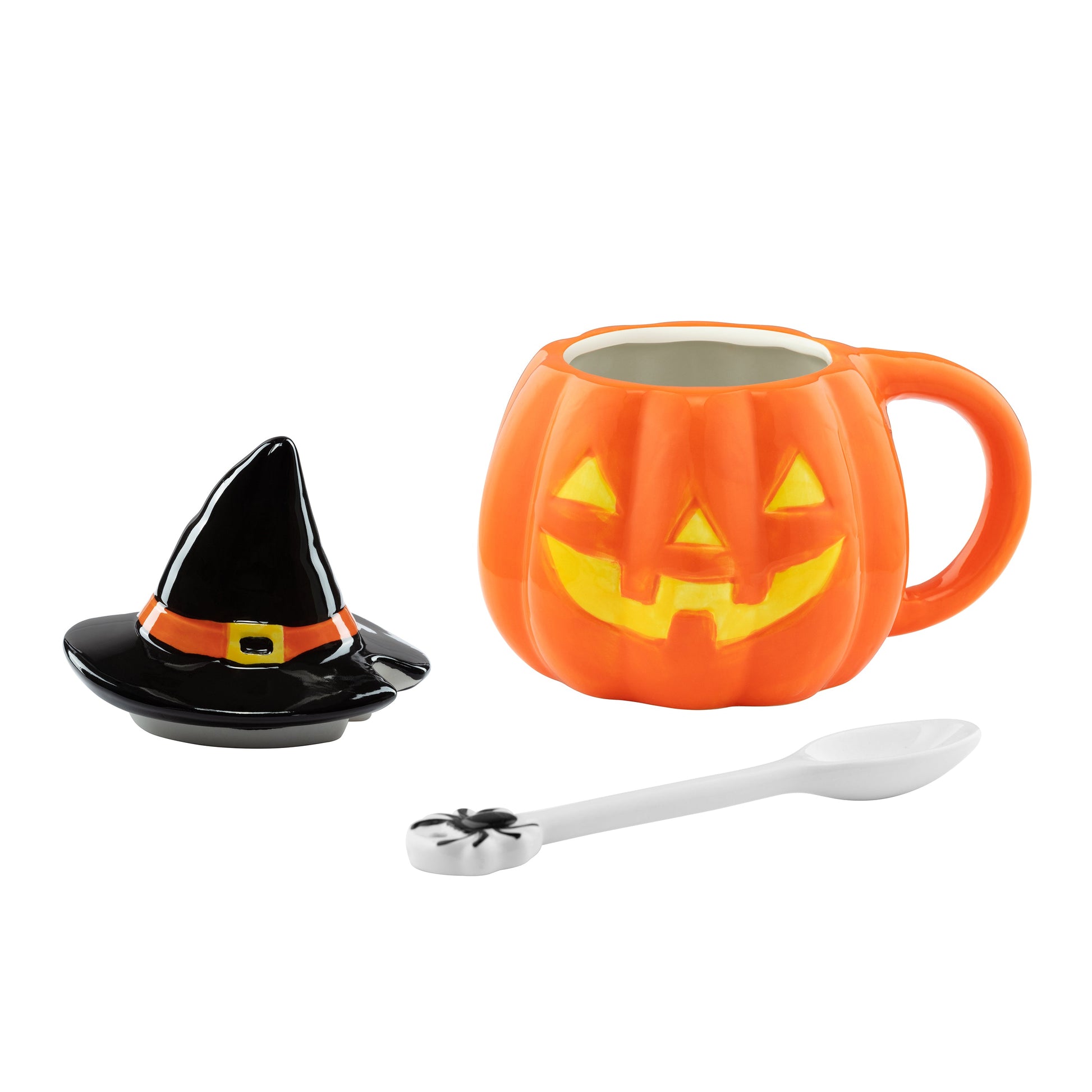 Mr. Halloween Lidded Jack-O-Lantern Mug with Spoon - Mr. Christmas