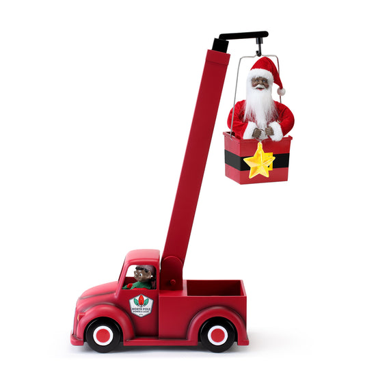43" Animated North Pole Lighting Crew - Black Santa
