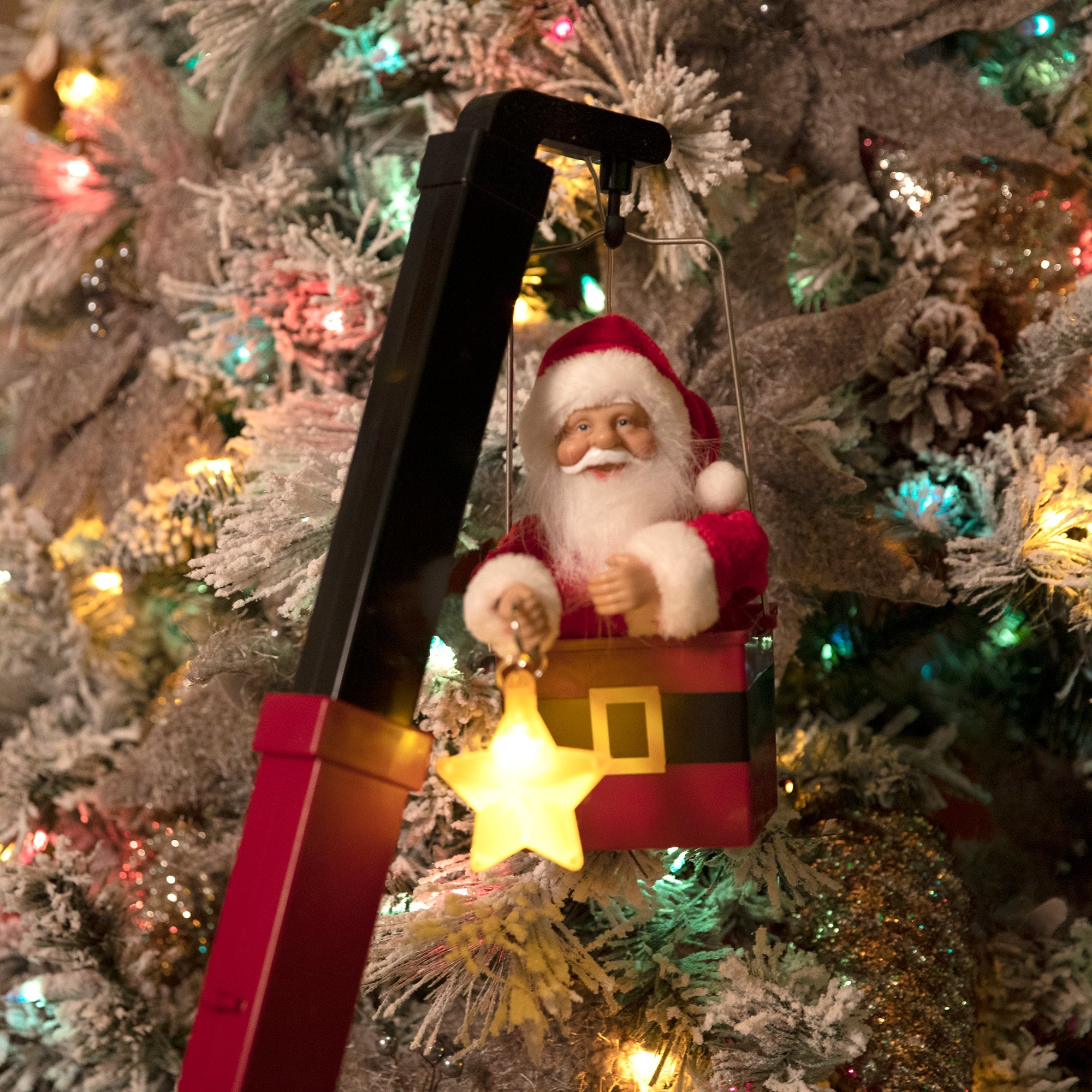 43" Animated North Pole Lighting Crew - White Santa