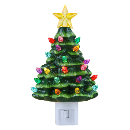 Nostalgic Ceramic Tree Nightlight - Green - Mr. Christmas