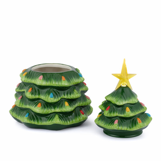 13" Nostalgic Ceramic Lit Tree Cookie Jar