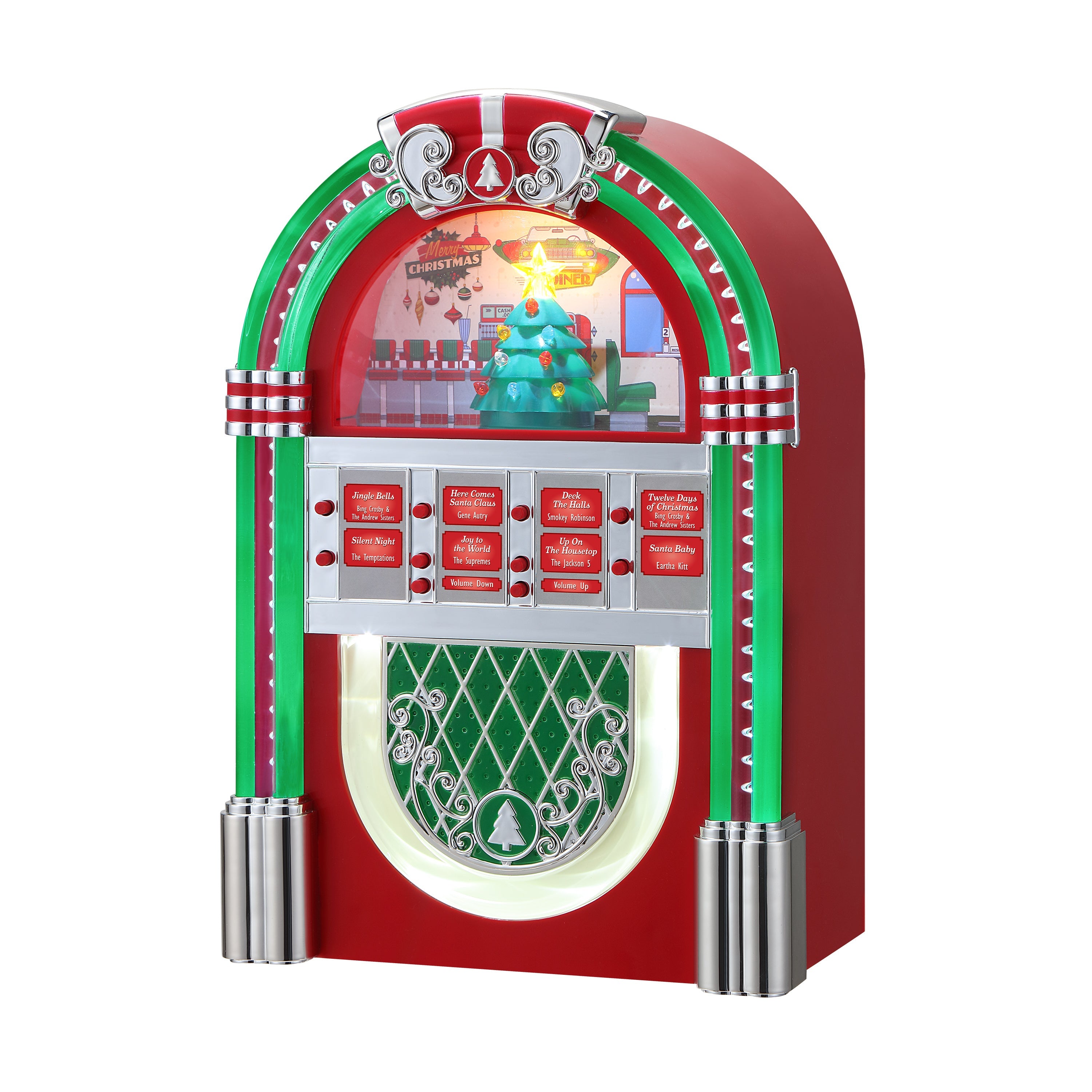 10 in. Retro Rock-O-Rama Jukebox - Red – Mr. Christmas