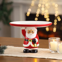 Santa Cake Plate - Mr. Christmas