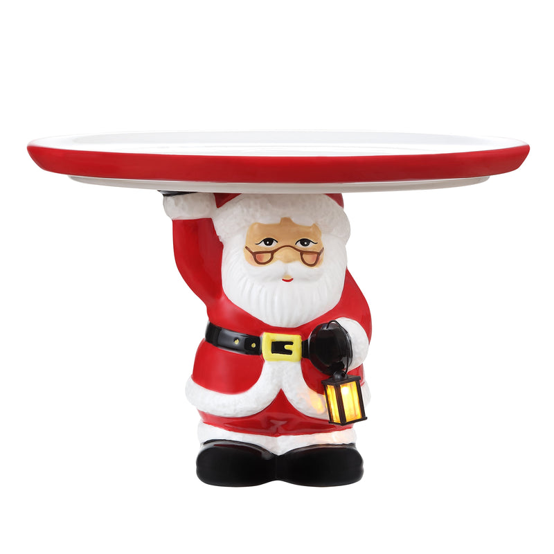 Santa Cake Plate - Mr. Christmas