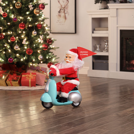 14.5" Animated Scootin' Santa