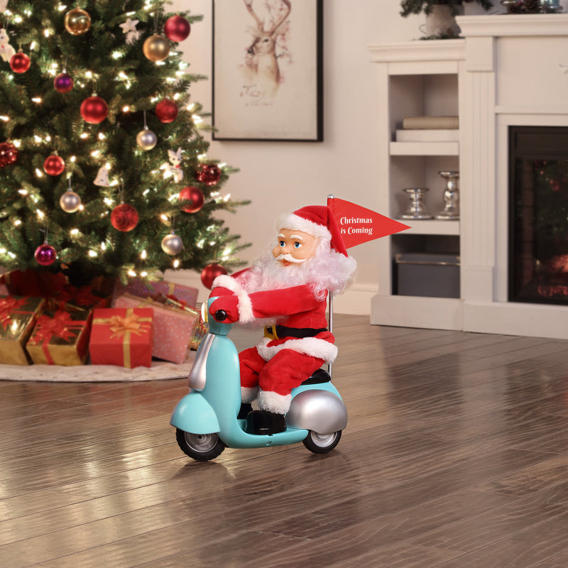 sekundær Tyr Barber Scootin' Santa | Mr. Christmas