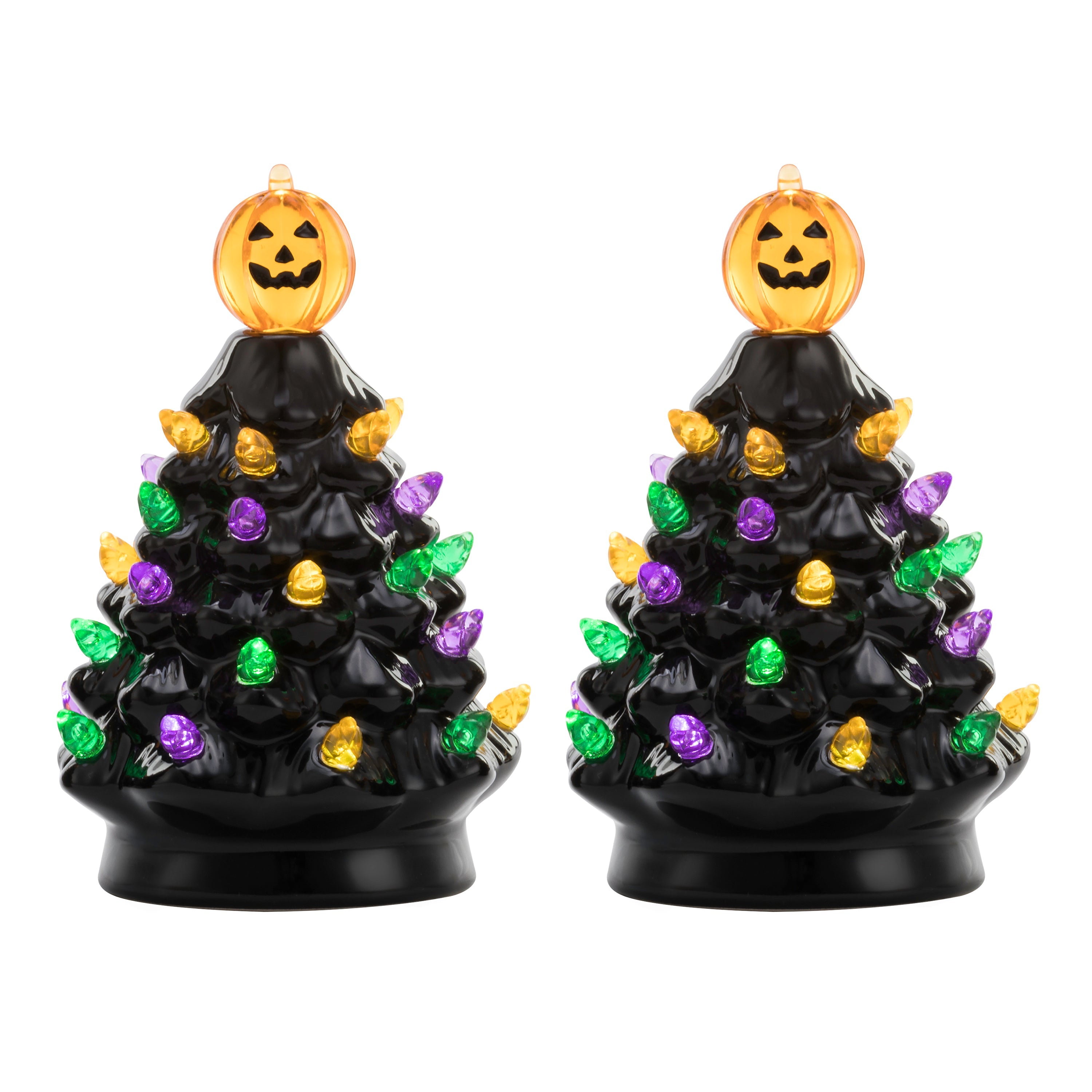 Set of 2 5.4" Halloween Trees - Black - Mr. Christmas
