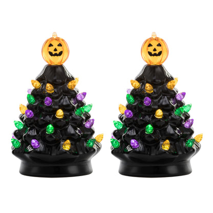 Set of 2 5.4" Halloween Trees - Black - Mr. Christmas