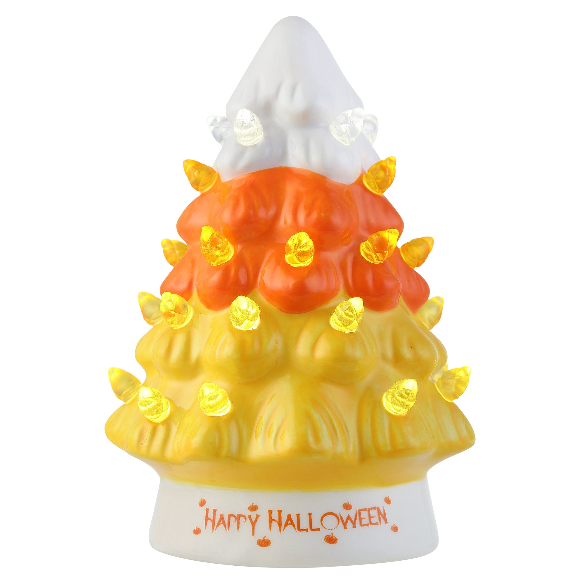 Set of 2 5.4" Halloween Trees - Candy Corn - Mr. Christmas
