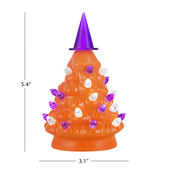 Set of 2 5.4" Halloween Trees - Orange - Mr. Christmas