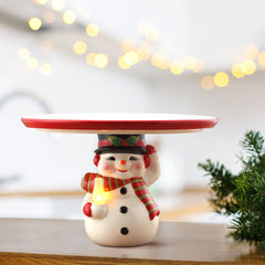 Snowman Cake Plate - Mr. Christmas
