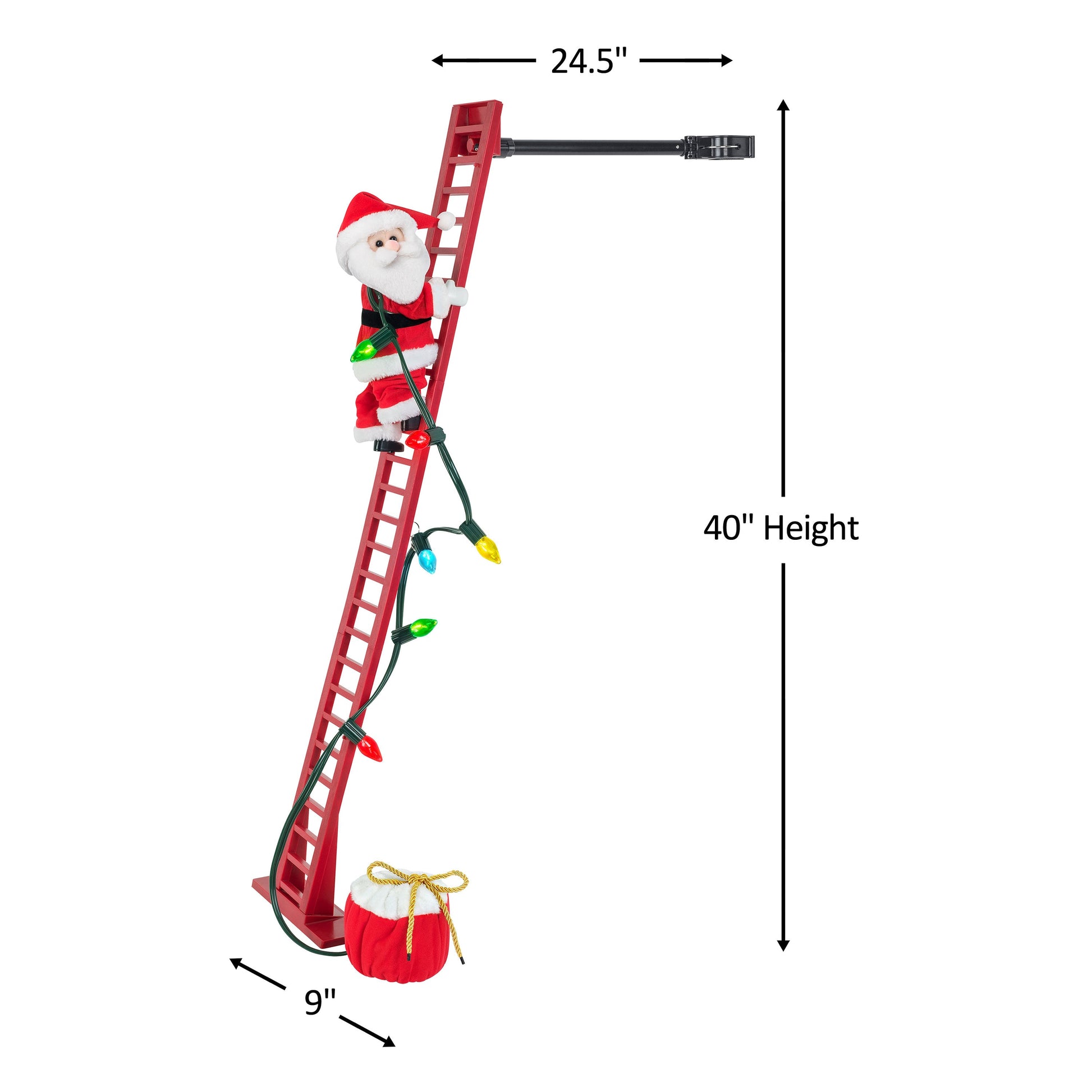 43" Animated Super Climbing White Santa